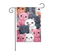 Drapeau de jardin 30,5 x 45,7 cm double face vertical bienvenue drapeaux d'été ne se décolorent pas drapeaux de maison mignons chatons bannière de cour pour la ferme saisonnière cour décoration