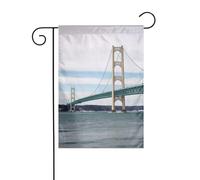 Drapeau de jardin 30,5 x 45,7 cm double face vertical bienvenue drapeaux d'été ne se décolorent pas drapeaux de maison Mackinac pont suspendu bannière de cour pour ferme saisonnière cour décoration