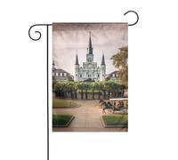 Drapeau de jardin 30,5 x 45,7 cm double face vertical, ne se décolore pas, bannière carrée Jackson pour décoration extérieure saisonnière de ferme