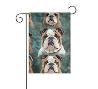 Drapeau de jardin 30,5 x 45,7 cm double face vertical, ne se décolore pas, drapeaux de maison amusants, bouledogue anglais, bannière de cour pour ferme, cour, décoration extérieure