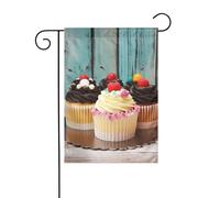 Drapeau de jardin 30,5 x 45,7 cm double face vertical, ne se décolore pas, drapeaux de maison, boulangerie, gâteau, cour, bannière pour ferme, cour, décoration extérieure