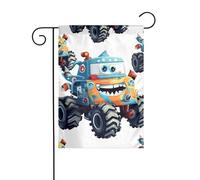 Drapeau de jardin 30,5 x 45,7 cm double face vertical, ne se décolore pas, drapeaux de maison mignons, camions monstres, bannière de cour pour ferme, cour, décoration extérieure
