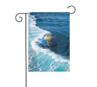 Drapeau de jardin 30,5 x 45,7 cm double face vertical, ne se décolore pas, drapeaux de maison, tons de terre et vagues, bannière de cour pour ferme, cour, décoration extérieure