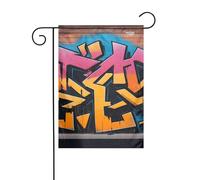 Drapeau de jardin 30,5 x 45,7 cm - Impression graffiti YUGTAEE Hip Hop - Décoration de jardin épaisse et infroissable pour jardin, pelouse, terrasse