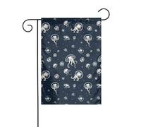 Drapeau de jardin - 30,5 x 45,7 cm - Motif méduses YYHHAOFA - Décoration de jardin épaisse et infroissable pour jardin, pelouse, terrasse