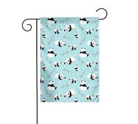 Drapeau de jardin 30,5 x 45,7 cm - Motif panda mignon - Décoration de jardin épaisse et infroissable pour extérieur, jardin, pelouse, terrasse
