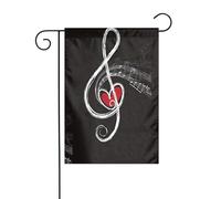 Drapeau de jardin 30,5 x 45,7 cm Symboles musicaux WHJDPP Image d'amour Décoration de jardin épais infroissable pour jardin, pelouse, terrasse
