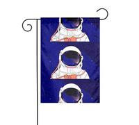 Drapeau de jardin 30,5 x 45,7 cm WHJDPP Cool Man in Outer Space Galaxy Picture Décoration de jardin épais infroissable pour extérieur, jardin, pelouse, terrasse