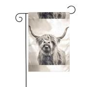 Drapeau de jardin 30,5 x 45,7 cm WHJDPP drôle vache des Highlands Décoration de jardin épaisse infroissable pour jardin, pelouse, terrasse