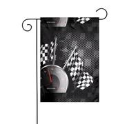 Drapeau de jardin 30,5 x 45,7 cm WHJSHOP à carreaux imprimé course imprimé décoration de jardin épais infroissable pour jardin, pelouse, terrasse
