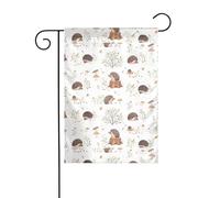 Drapeau de jardin 30,5 x 45,7 cm WHJSHOP Nature Lovely Hedgehog Lovers Prints Décoration de jardin épaisse infroissable pour extérieur, jardin, pelouse, terrasse
