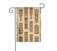Drapeau de jardin 30,5 x 45,7 cm WHJSHOP vintage Aloha Tiki imprimé décoration de jardin épais infroissable pour extérieur, jardin, pelouse, terrasse