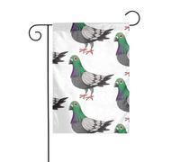 Drapeau de jardin 30,5 x 45,7 cm YUGTAEE imprimé pigeon de dessin animé décoration de jardin épais infroissable pour jardin, pelouse, terrasse