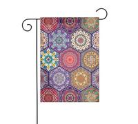 Drapeau de jardin 30,5 x 45,7 cm YYHHAOFA beau motif hexagonal décoration de jardin épais infroissable pour jardin, pelouse, terrasse