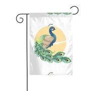 Drapeau de jardin 30,5 x 45,7 cm YYHHAOFA beau motif paon décoration de jardin épais infroissable pour jardin, pelouse, terrasse