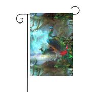 Drapeau de jardin 30,5 x 45,7 cm YYHHAOFA coloré motif paon décoration de jardin épais infroissable pour jardin, pelouse, terrasse