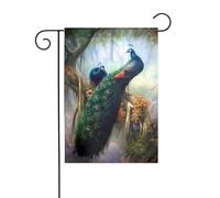 Drapeau de jardin 30,5 x 45,7 cm YYHHAOFA coloré motif paon décoration de jardin épais infroissable pour jardin, pelouse, terrasse