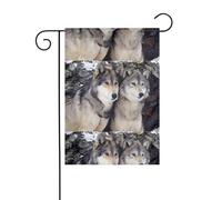 Drapeau de jardin 30,5 x 45,7 cm YYHHAOFA motif deux loups épais infroissable pour jardin, pelouse, terrasse