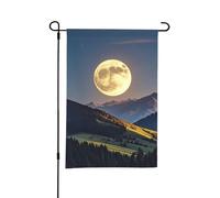 Drapeau de jardin 30 x 45 cm double face - Bannière de bienvenue - Drapeau de lune - Drapeaux de jardin d'hiver - Bannières de jardin d'hiver - Décorations extérieures pour les vacances de ferme