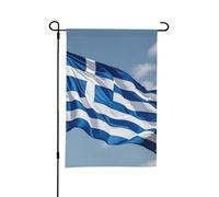 Drapeau de jardin - 30 x 45 cm - Double face - Bannière de bienvenue - Drapeau grec - Drapeaux de vacances - Bannières de jardin d'hiver - Décorations extérieures pour les vacances de ferme