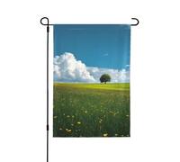 Drapeau de jardin 30x45cmArbre Nuage En Polyester Résistant, Double Face Avec Impression Claire. Idéal Pour Les Petits Jardins, Balcons Et Terrasses Privées,Résistant À L’Eau Et Aux Uv
