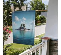 Drapeau de jardin 30x45cmArbre Vert En Polyester Résistant, Double Face Avec Impression Claire. Idéal Pour Les Petits Jardins, Balcons Et Terrasses Privées,Résistant À L’Eau Et Aux Uv