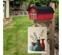 Drapeau de jardin 30x45cmBouteille Bleu Rouge En Polyester Résistant, Double Face Avec Impression Claire. Idéal Pour Les Petits Jardins, Balcons Et Terrasses Privées,Résistant À L’Eau Et Aux Uv