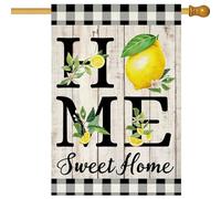 Drapeau de jardin 30x45cmCitron Jaune En Polyester Résistant, Double Face Avec Impression Claire. Idéal Pour Les Petits Jardins, Balcons Et Terrasses Privées,Résistant À L’Eau Et Aux Uv