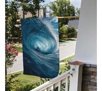 Drapeau de jardin 30x45cmEau De Mer Bleue En Polyester Résistant, Double Face Avec Impression Claire. Idéal Pour Les Petits Jardins, Balcons Et Terrasses Privées,Résistant À L’Eau Et Aux Uv