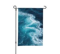 Drapeau de jardin 30x45cmEau De Mer Bleue Profonde En Polyester Résistant, Double Face Avec Impression Claire. Idéal Pour Les Petits Jardins, Balcons Et Terrasses Privées,Résistant À L’Eau Et Aux Uv