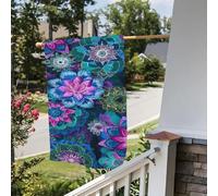Drapeau de jardin 30x45cmFleurs Colorées En Polyester Résistant, Double Face Avec Impression Claire. Idéal Pour Les Petits Jardins, Balcons Et Terrasses Privées,Résistant À L’Eau Et Aux Uv