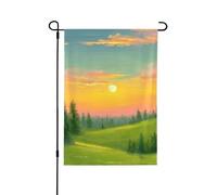 Drapeau de jardin 30x45cmLumière Coucher Du Soleil En Polyester Résistant, Double Face Avec Impression Claire. Idéal Pour Les Petits Jardins, Balcons Et Terrasses Privées,Résistant À L’Eau Et Aux Uv