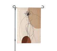 Drapeau de jardin 30x45cmMarron Foncé En Polyester Résistant, Double Face Avec Impression Claire. Idéal Pour Les Petits Jardins, Balcons Et Terrasses Privées,Résistant À L’Eau Et Aux Uv