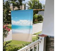 Drapeau de jardin 30x45cmPaysage Bleu Blanc En Polyester Résistant, Double Face Avec Impression Claire. Idéal Pour Les Petits Jardins, Balcons Et Terrasses Privées,Résistant À L’Eau Et Aux Uv