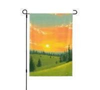 Drapeau de jardin 30x45cmPlante Verte En Polyester Résistant, Double Face Avec Impression Claire. Idéal Pour Les Petits Jardins, Balcons Et Terrasses Privées,Résistant À L’Eau Et Aux Uv