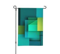 Drapeau de jardin 30x45cmVert Jaune En Polyester Résistant, Double Face Avec Impression Claire. Idéal Pour Les Petits Jardins, Balcons Et Terrasses Privées,Résistant À L’Eau Et Aux Uv