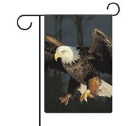 Drapeau de jardin 32,6 x 47,6 cm double face 3D aigle à tête blanche drapeaux de bienvenue décoratifs saisonniers pour cour extérieure petits drapeaux de jardin pour extérieur, terrasse, pelouse