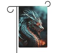 Drapeau de jardin 32,6 x 47,6 cm double face dragon bienvenue drapeaux décoratifs saisonniers pour cour extérieure petits drapeaux de jardin pour extérieur, terrasse, pelouse, porche, décoration de