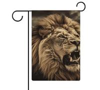 Drapeau de jardin 32,6 x 47,6 cm double face en colère lion en colère, drapeaux de bienvenue saisonniers pour cour extérieure, petit drapeau de jardin pour extérieur, terrasse, pelouse, porche