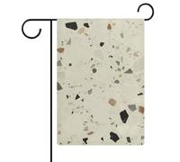 Drapeau de jardin 32,6 x 47,6 cm double face en terre cuite blanche - Drapeaux de bienvenue décoratifs saisonniers pour cour extérieure - Petits drapeaux de jardin pour extérieur, terrasse, pelouse