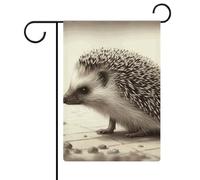 Drapeau de jardin 32,6 x 47,6 cm double face hérisson drapeau de bienvenue décoratif saisonnier pour cour extérieure petit drapeau de jardin pour extérieur, terrasse, pelouse, porche, décoration de