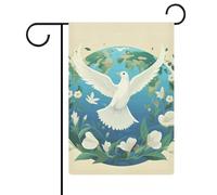 Drapeau de jardin 32,6 x 47,6 cm double face paix sur terre drapeaux de bienvenue décoratifs saisonniers pour cour extérieure petits drapeaux de jardin pour extérieur, terrasse, pelouse, porche