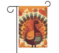 Drapeau de jardin 32,6 x 47,6 cm Double face Turquie devant les feuilles Drapeaux de bienvenue décoratifs saisonniers pour cour extérieure Petit drapeau de jardin pour extérieur, terrasse, pelouse