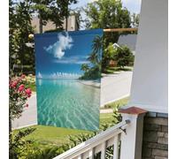Drapeau de jardin 32x47cmBleu Blanc Tissu Polyester De Haute Qualité, Double Face Et Anti-Uv,Décorative Pour Décorations Extérieures Ferme Cour Décoration Murale