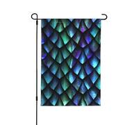 Drapeau de jardin 3D à motif d'écailles de dragon magique double face, décoration saisonnière durable pour décoration de porche