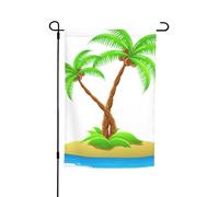 Drapeau de jardin 3D imprimé palmier drapeau maison drapeau cour drapeau extérieur ferme décoration vacances 30,5 x 45,7 cm