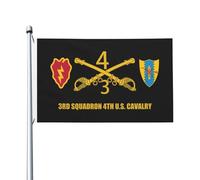 Drapeau De Jardin 3E Escadron, 4E Cavalerie Américaine, 25E Division D'Infanterie Drapeau Extérieur Résistants Aux Intempéries Drapeaux Personnalisé Pour Cadeau De Noë, 90X150cm