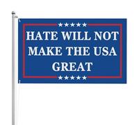 Drapeau de jardin 3x5 pieds « La haine ne fera pas des États-Unis un grand drapeau. Aucun roi en Amérique ne défend la Constitution. Drapeaux de jardin, bannière double face à 3 couches. Panneaux de j