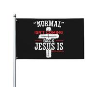 Drapeau de jardin 3x5 pieds Normal Isn't Coming Back Jésus est Apocalypse 14 Bannière de jardin Tapisserie Bannières extérieures