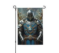 Drapeau de jardin - 70 x 100 cm - Double face - Drapeau de bienvenue d'hiver - Armoiries - Chevalier - Drapeaux de jardin - Décorations de ferme pour les vacances